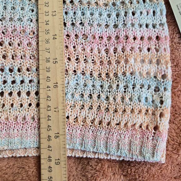 NWT RD Style Womens Pastel Rainbow Open Knit Tank Top Size M Striped Semi Sheer - Picture 10 of 10